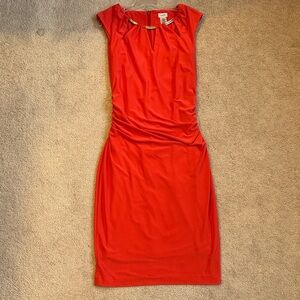Cache Red Midi Dress
